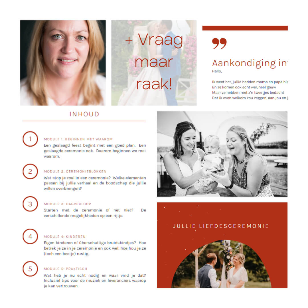 Ceremoniecreatieboek voor trouwers (pdf) met coaching